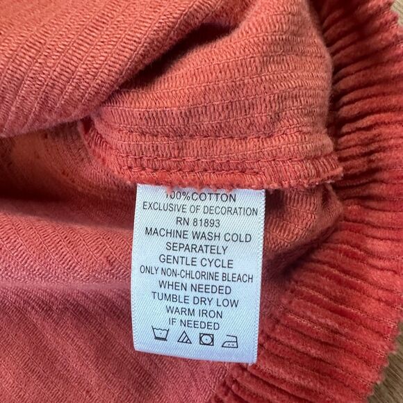 d&co Corduroy Vest Womens 1X Orange Zip Front Sleeveless Lightweight - Picture 5 of 6